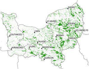 Carte des forêts normandes - URCOFOR