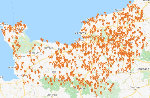 Carte des forêts normandes - URCOFOR